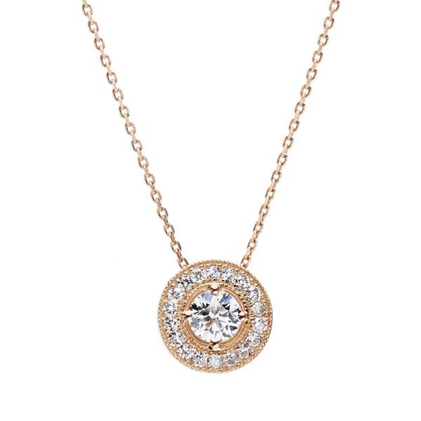 【極上】18金 K18PG ダイヤモンド Excellentカットの素晴らしい輝き!D-VS1-EX 0.573ct ペンダント ネックレス【中宝鑑定書付】
