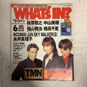 WHAT´s IN? ワッツイン 1994年6月号 TMN 福山雅治 森高千里 槇原敬之 中山美穂 JUN SKY WALKER(S)