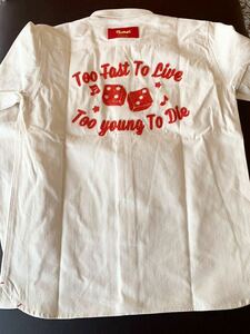 1[ new goods ] cream soda work shirt M size pink Dragon cotton 100% long sleeve 
