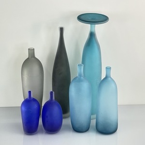 展示品 gallery Yunor ギャラリーユノア すりガラス　曇りガラス フラワベース 一輪挿し 花瓶 約12.5cm-32cm オブジェ インテリア/57759