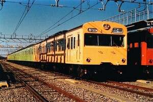 ◆[102-5]鉄道写真:JR 103系(カナリア色)◆2Lサイズ