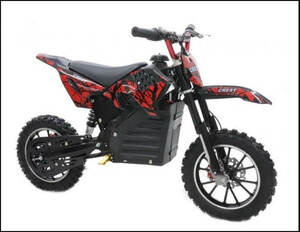 RSBOX 500W搭載電動ポケバイ 速度コントローラー付き モトクロスモデル ダートバイクタイプポケットバイク ブラック CR-DBE05 