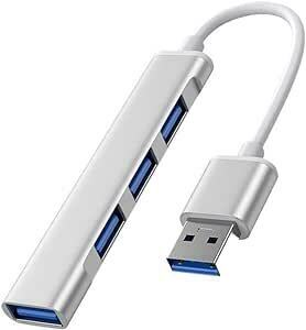 USBハブ USB3.0 バスパワー 4ポート ウルトラスリム 軽量 コンパクト USB ハブ Windows/Macなど対応 バ