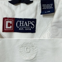 CHAPS チャップス 長袖 ボタンダウンシャツ コットン オックスフォードシャツ L 白 ホワイト 刺繍 無地 BDシャツ インド製 00s 古着_画像6