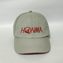 ★HONMA GOLF ゴルフ キャップ 帽子 ナイロン ポリエステル バックマジックテープ 灰色 グレー TOUR WORLD_画像2