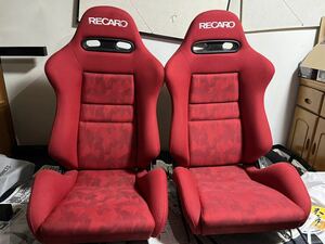 RECARO Recaro semi bucket seat driver`s seat passenger's seat 2 legs set red both dial beautiful goods used Civic Integra Skyline Silvia 