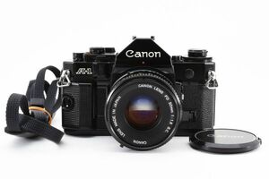 [良品]キヤノン CANON A-1 一眼レフ 35mm フィルムカメラ ブラック 黒 + FD 50mm f/1.8 S.C. 2134068