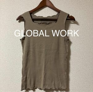 GLOBAL WORK タンクトップ ブラウン Ｌ 美品