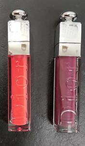 [U11109] almost unused Dior Dior Addict lip Maxima i The - lip gloss 026( plum )/028( topaz ) 2 pcs set 