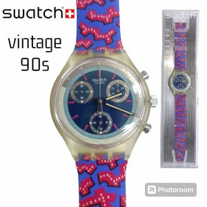 【希少】ヴィンテージ Swatch スウォッチ クロノグラフ ワイルドカード 稼働品 腕時計