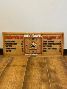 [ free shipping ] Burger King Burger King wall wall clock not for sale store display store furniture Vintage S0068