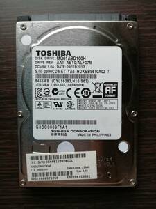 ＴＯＳＨＩＢＡ　ＭＱ０１ＡＢＤ１００Ｈ　４５３３時間　注意　　管理番号Ａ３