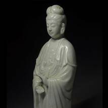  中国古玩　白磁　観音菩薩像 仏像　支那箱　唐物 時代物 仏教美術　「6026」_画像8