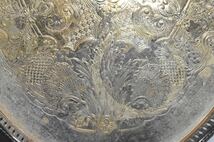 時代 銀製楕円形四足盆 1,188g 日本美術 煎茶道具 銀製 silver 骨董品 美術品 古美術 時代品　「5380」_画像4