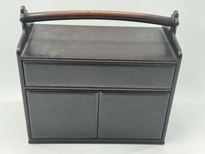  old tool karaki small drawing out width 27cm / era old . medicine box vanity case seal stock box [3167]