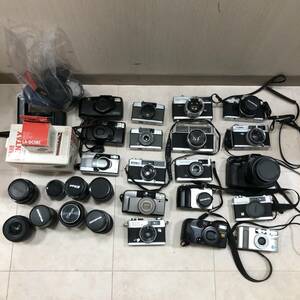  Junk film camera summarize 18 pcs / lens 8 piece / Olympus / Canon / Konica / Minolta / Fuji etc. 