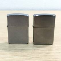 ZIPPO ジッポ まとめ2個 無地 / 刻印筆記体 シルバーカラー / 着火未確認 ジャンク_画像3