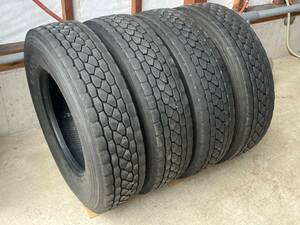 225/80R17.5 123/122L 再生中古 4本 ブリヂストン ミックス タイヤ 4本 !! 残り溝 約8.0-9.1ｍｍ!!