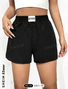 新品未使用 タグ付き！SHEIN EZwear ショートパンツ ホットパンツ 超ミニ丈 短パン 黒 ブラック XS 