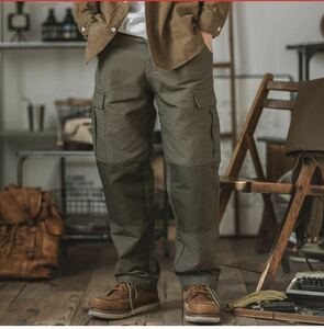  heavy weight to color scheme design cargo pants KRK-DH-1807 36 size OD olive gong b