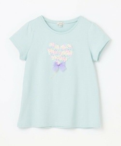 any FAM KIDS◆新品 モシャモシャモチーフ Ｔシャツ 半袖 エメラルドグリーン×ハート 定価2990円 オンワード樫山◆size150