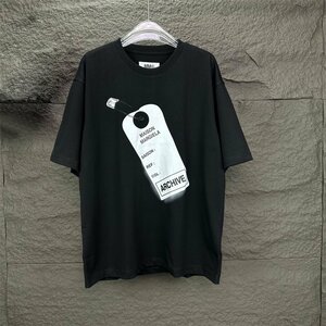 Maison Margiela MM6 メゾン マルジェラ 半袖Tシャツ ユニセックス アーカイブ コットン100％ 簡約 黒 Lサイズ