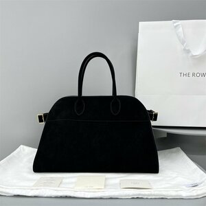 THE ROW The * low Margaux 15 black suede black tote bag high capacity bag man and woman use 