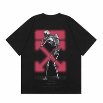 OFF-WHITE オフホワイト 黒 半袖 tシャツ 髑髏 ARROW 男女兼用 夏 カットソー コットン トップス Mサイズ_画像1