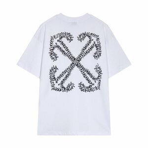 OFF-WHITE オフホワイト 白 半袖 tシャツ ARROW ユニセックス 夏 トップス コットン 半袖シャツ Lサイズ