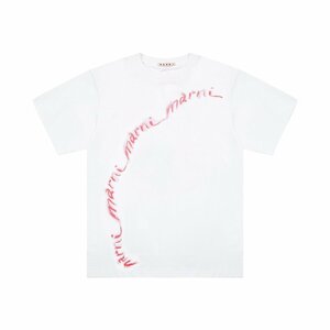 MARNI マルニ コットン プリントロゴ Tシャツ ホワイト メンズ レディース ｔシャツ 40サイズ