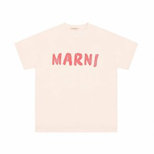 MARNI マルニ ロゴ入り コットン製 半袖Tシャツ ベージュ カットソー ユニセックス 38サイズ（155/80A）