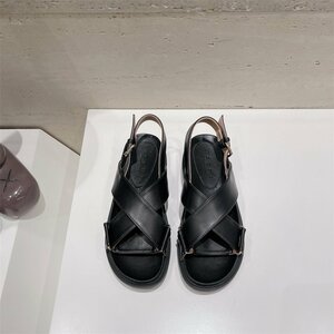 *MARNI* Marni FUSSBETT strap Flat sandals black stylish 38 size approximately 24cm