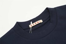 MARNI マルニ ロゴ入り コットン製 半袖Tシャツ ブラック×ピンク カットソー ユニセックス 38サイズ（155/80A）_画像4