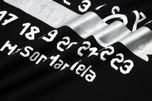 MM6 MAISON MARGIELA 半袖Tシャツ ロゴTシャツ プリント ナンバーロゴ 黒 テープ隠し トップス Lサイズ_画像5