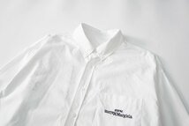 Maison Margiela メゾンマルジェラ シャツ ホワイト 長袖シャツ ブラウス メンズ レディース 男女兼用 ロゴ シャツ Mサイズ_画像6