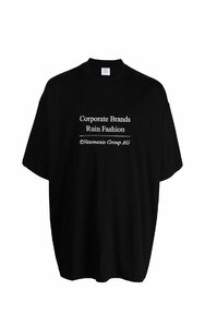 VETEMENTS コーポレートブランド T シャツ ブラック 半袖 tシャツ コットン t-shirt Lサイズ