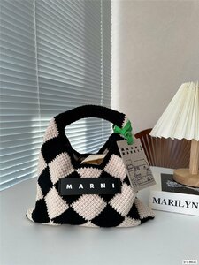 *Marni Kids Diamond Crochet Mini сумка cloche вязаный сумка чёрный 