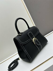 DELVAUX☆Brillant Surpique ステッチ ハンドバッグ SurpiqueRodeo Calf ブラック