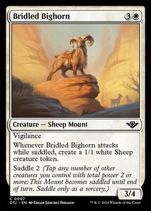 MTG ■白/英語版■(007)《手綱付きの大角/Bridled BIGhorn》サンダージャンクション OTJ 白C