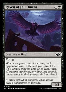 MTG ■黒/英語版■(101)《不吉な前兆の鴉/Raven of Fell Omens》サンダージャンクション OTJ 黒C