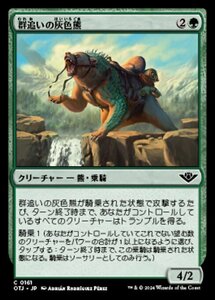 MTG ■緑/日本語版■(161)《群追いの灰色熊/Drover Grizzly》★FOIL★ サンダージャンクション OTJ 緑C