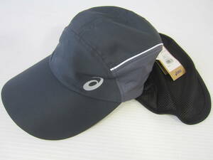  new goods * Asics asics cap hat sunshade shade attaching shield M size black running jo silver g walking sport Golf / L