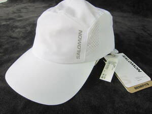 新品◆サロモン salomon 軽量ランニング クール キャップ 部分メッシュ フリー 帽子 白ホワイト ジョギング マラソン ゴルフ / バイザー