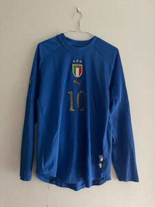 A5/16★親善試合★代表引退★プーマ Puma イタリア代表 Italy 04 Home 長袖 ユニフォーム No10 Rバッジョ BAGGIO 日本正規品