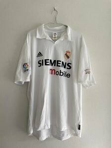 A5/56★レア★La Liga★ポルトガル製★アディダス adidas レアルマドリード Real Madrid 02-03 Home ユニ No5 ジダン 日本正規品☆2XO