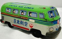 ★当時物　ブリキ　日本航空　JAPAN AIR LINES バス　日本製　空港 バス　ワーゲンバスタイプ　日航　昭和レトロ　おもちゃ　玩具_画像1