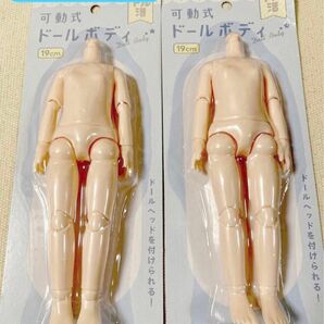 【新品未開封】セリア　ドル活　可動式ドールボディ　19cm 2点セット