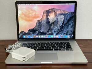 MacBook Pro Retina 15インチ Mid2014 MGXC2J/A A1398 メモリ16GB 1600 MHz DDR3 ストレージ512GB プロセッサ 2.5GHz Intel Core i7