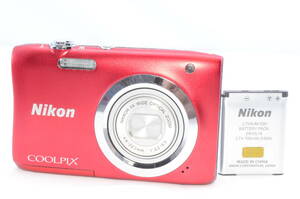 【動作確認済】Nikon COOLPIX A100 レッド　コンパクトデジタルカメラ デジカメ ニコン クールピクス