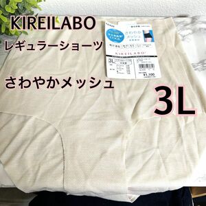 3Lサイズ】KIREILABOキレイラボ　レギュラーショーツ　メッシュ　涼感素材　ライトベージュ　１枚